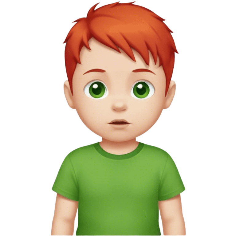 baby red hair with green t shirt emoji