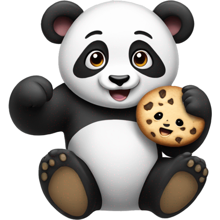 panda with cookie emoji