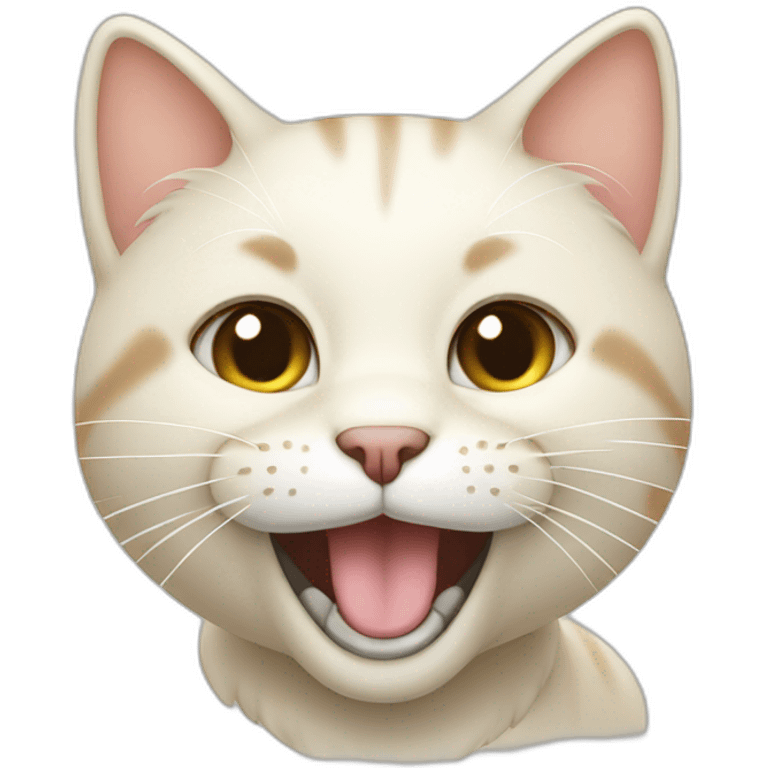 cream cat smiling with his teath emoji