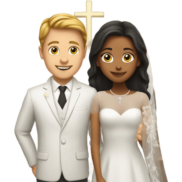 White boy marrying a Latina girl in church emoji