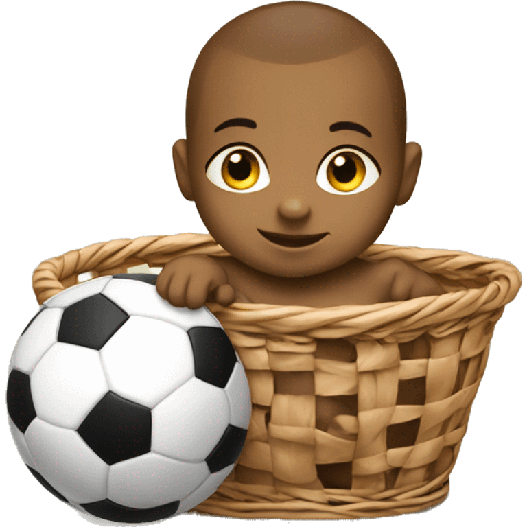 baby that play soccer in a basket jursey emoji