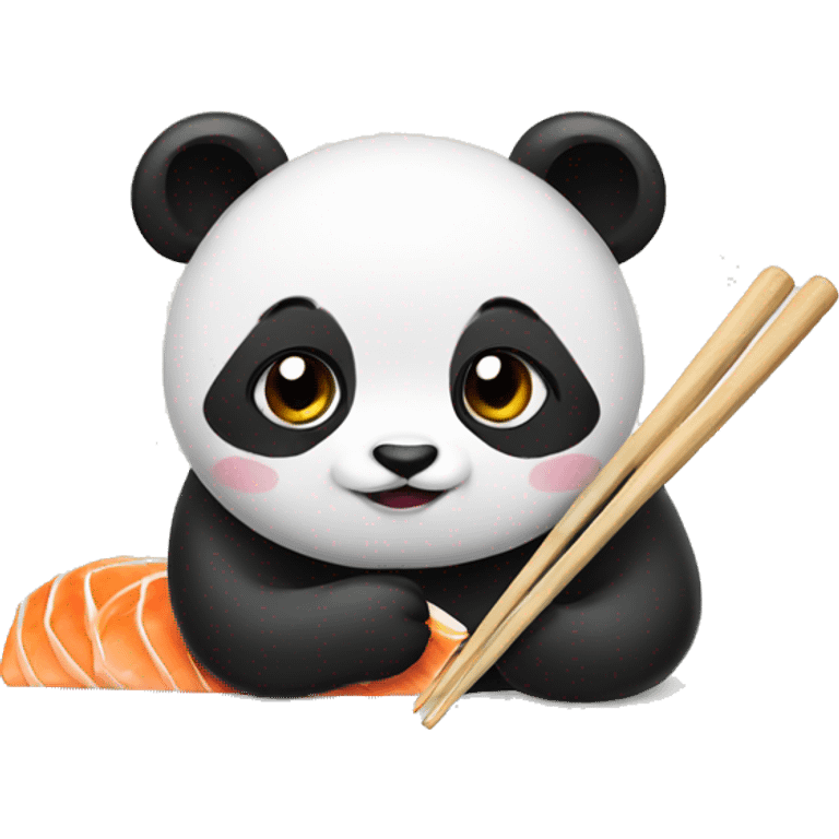 Panda eating sushi emoji