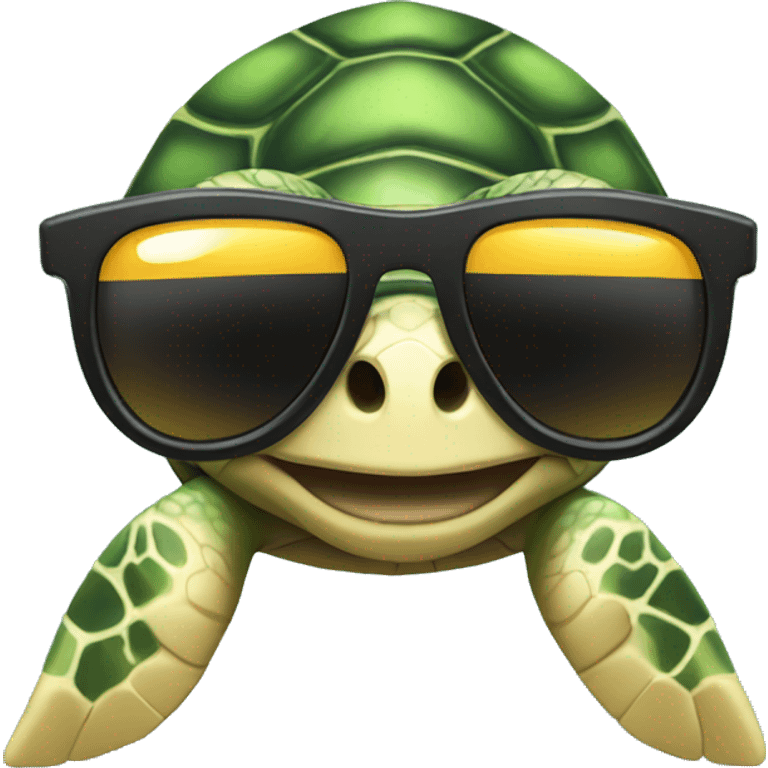 Sea turtle with sunglasses  emoji