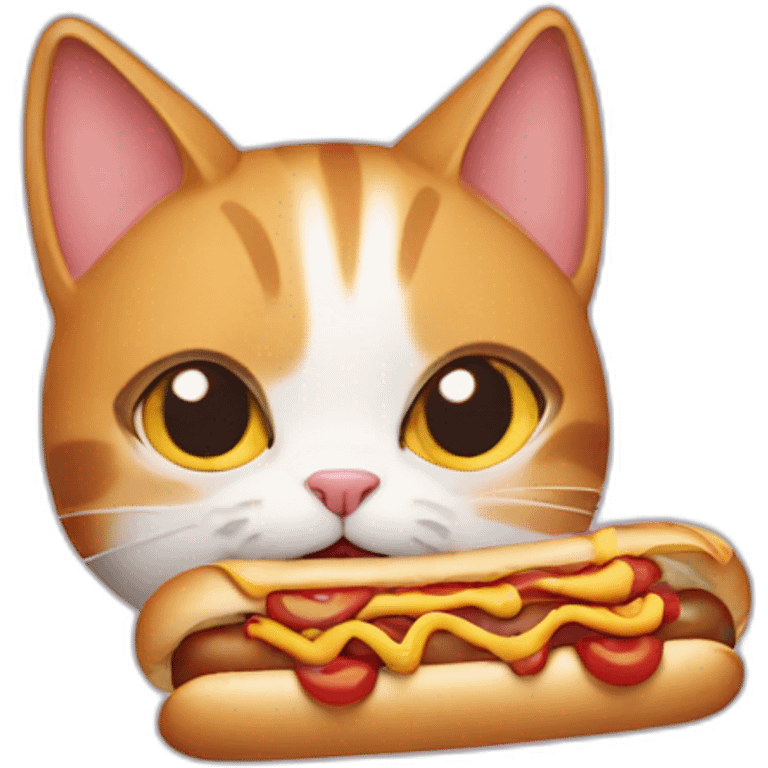 cat with hotdog emoji