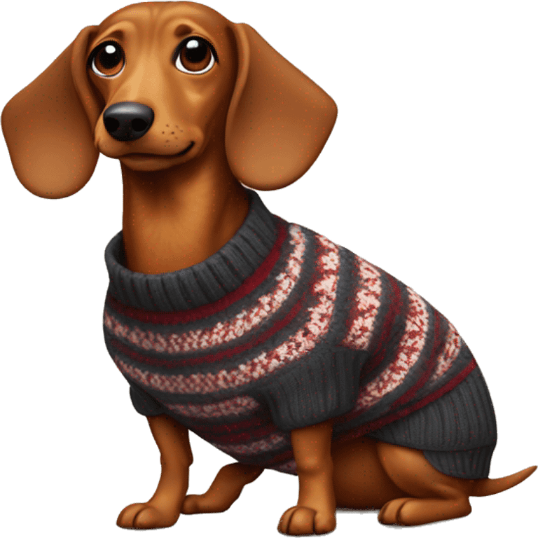 Wiener dog in sweater emoji