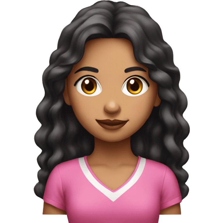 Morena girl in pink portrait emoji