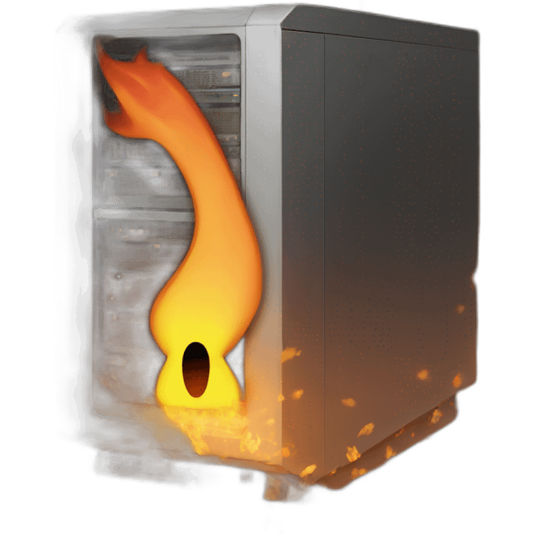 computer server on fire emoji