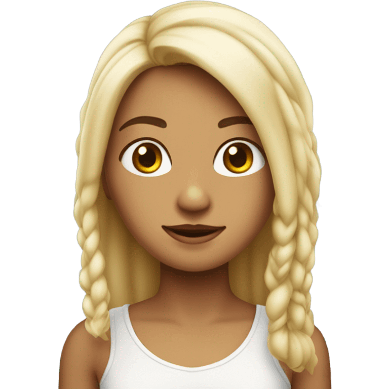 menina branca com cabelo longo emoji