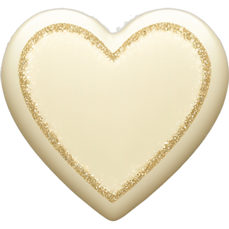 Cream heart with 3 large sparkles on the outside emoji