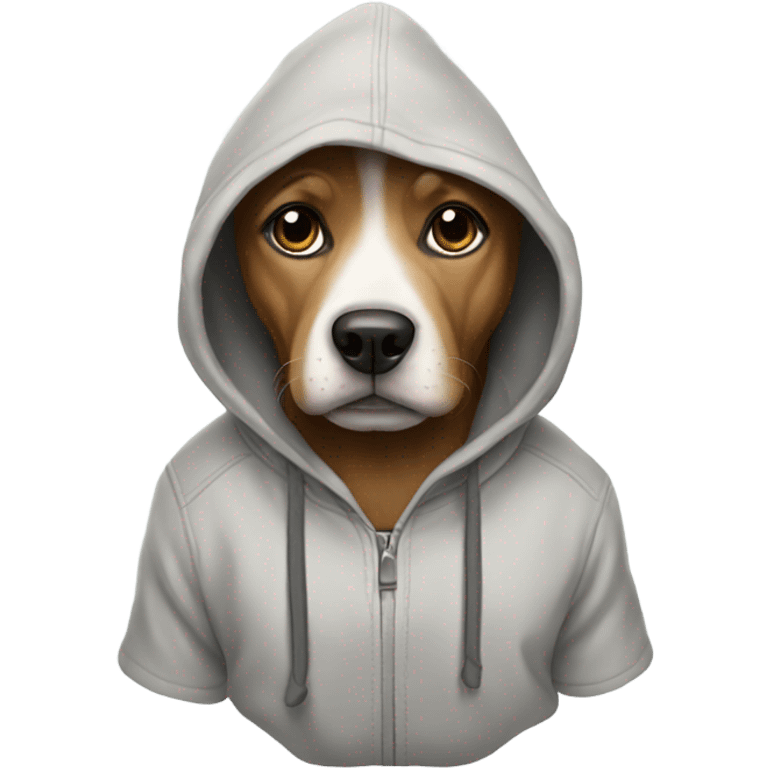 Dog wearing a hoodie emoji