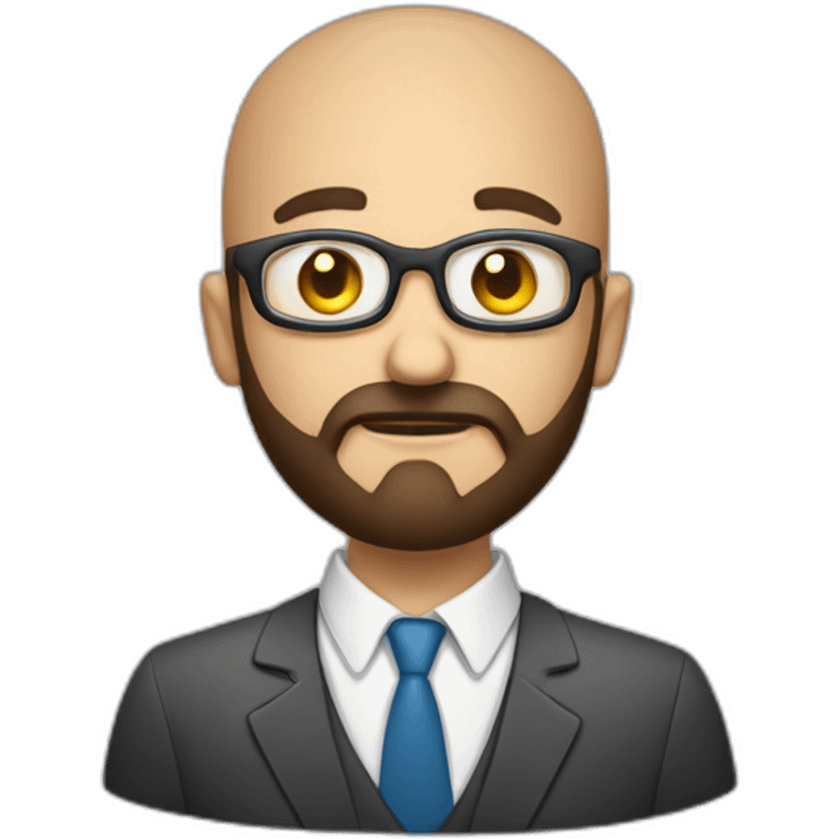 questioning business analyst on a conf call bald with beard emoji