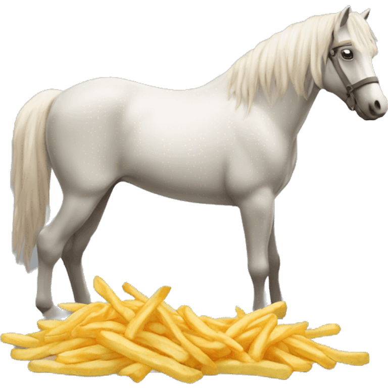 Cheval qui mange des frites emoji