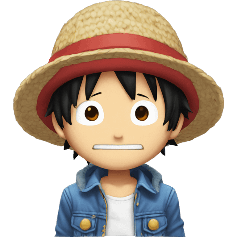 Luffy avec un casque forme stitch emoji