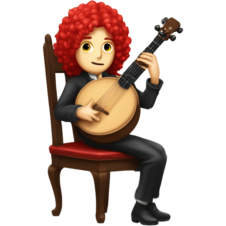 Antonio Vivaldi Red wig old chibi sitting chair banjo emoji