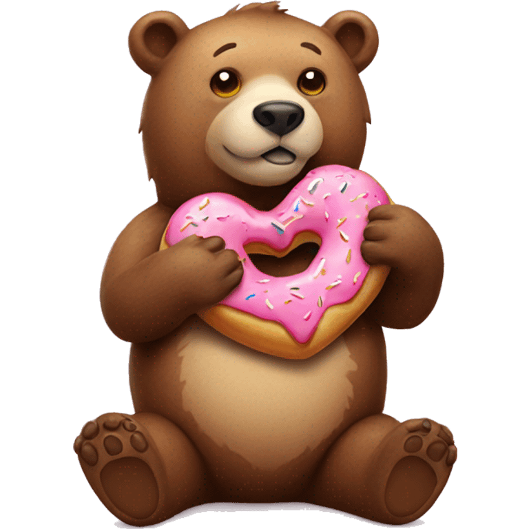 Bear with donut heart emoji