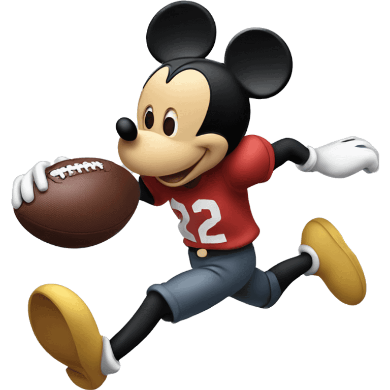 Mickey Mouse running with a football in his hand emoji