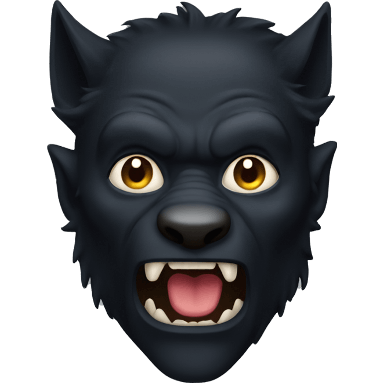 completely black  werewolf face emoji