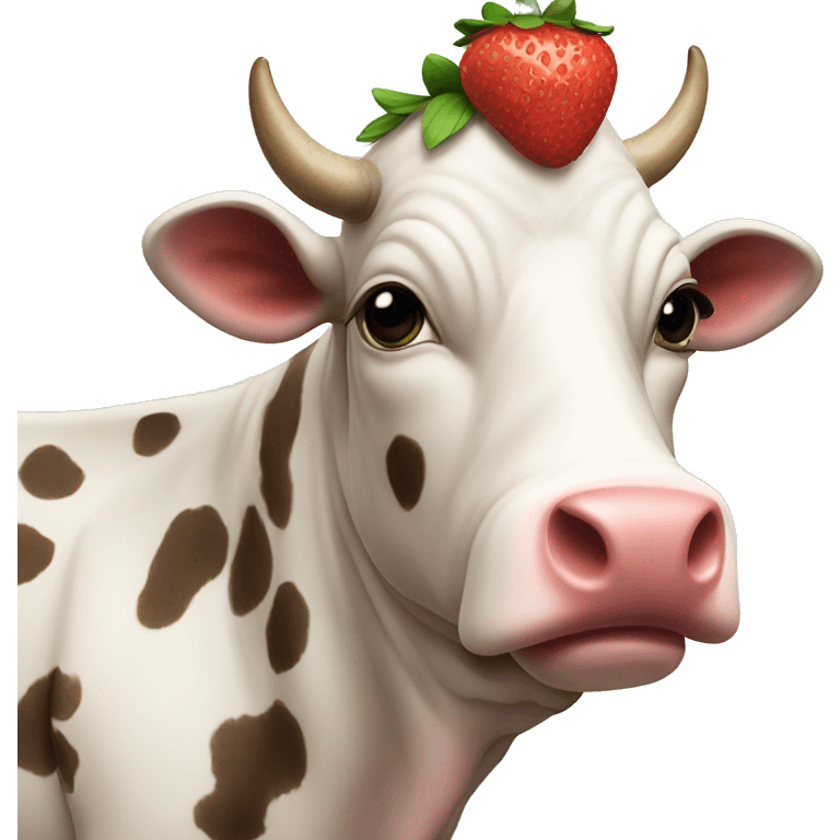 Strawberry cow emoji