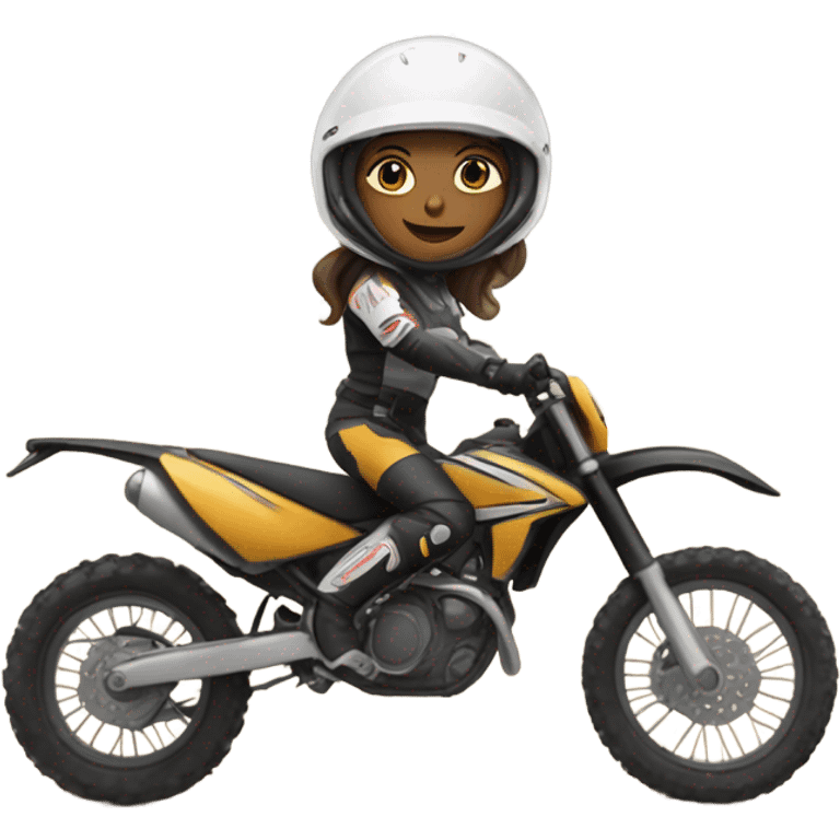 Dirt bike with girl on the back emoji