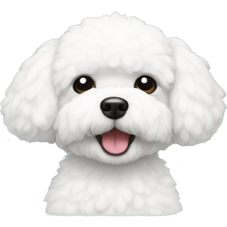 bichon frise in a bathtub, emoji