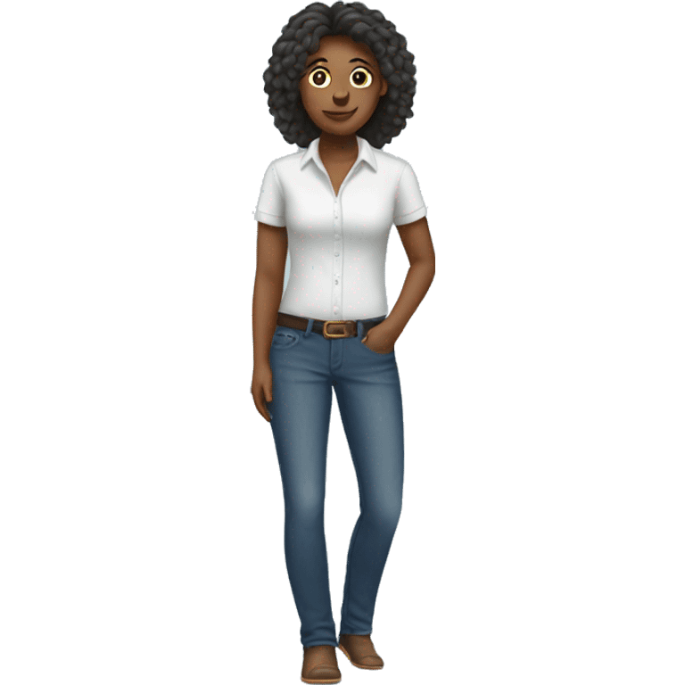 a woman in a shirt and jeans emoji