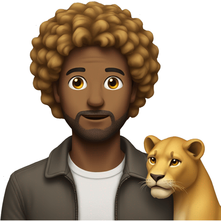 man with lion emoji