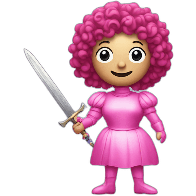 Oprah is mr blobby with a sword emoji