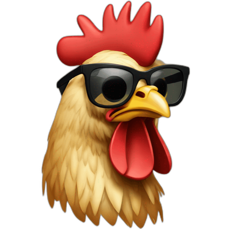 Rooster with sunglasses with Narguilè  emoji