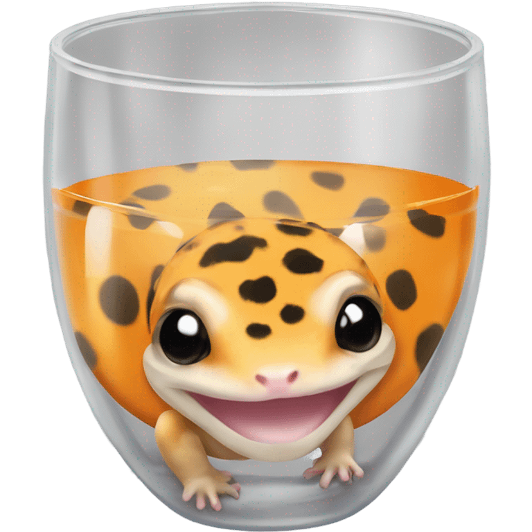 orange leopard gecko in a glass cup emoji