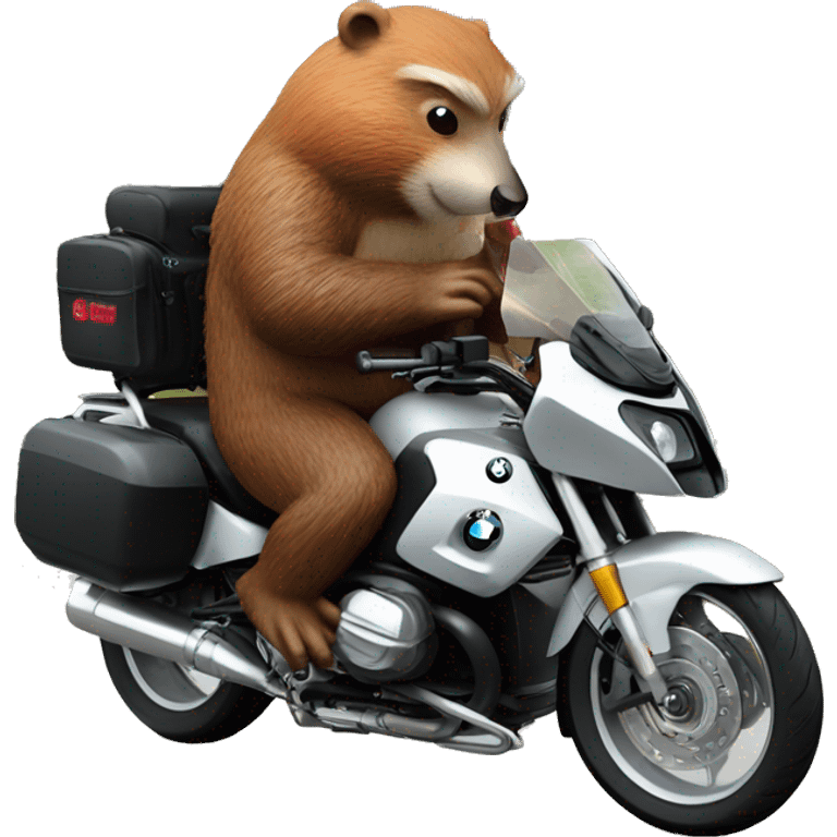 Buccees beaver riding a bmw s1k emoji