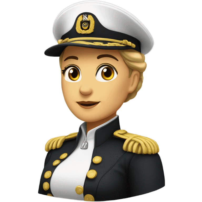 German Ship Captain Woman white Uniform  emoji