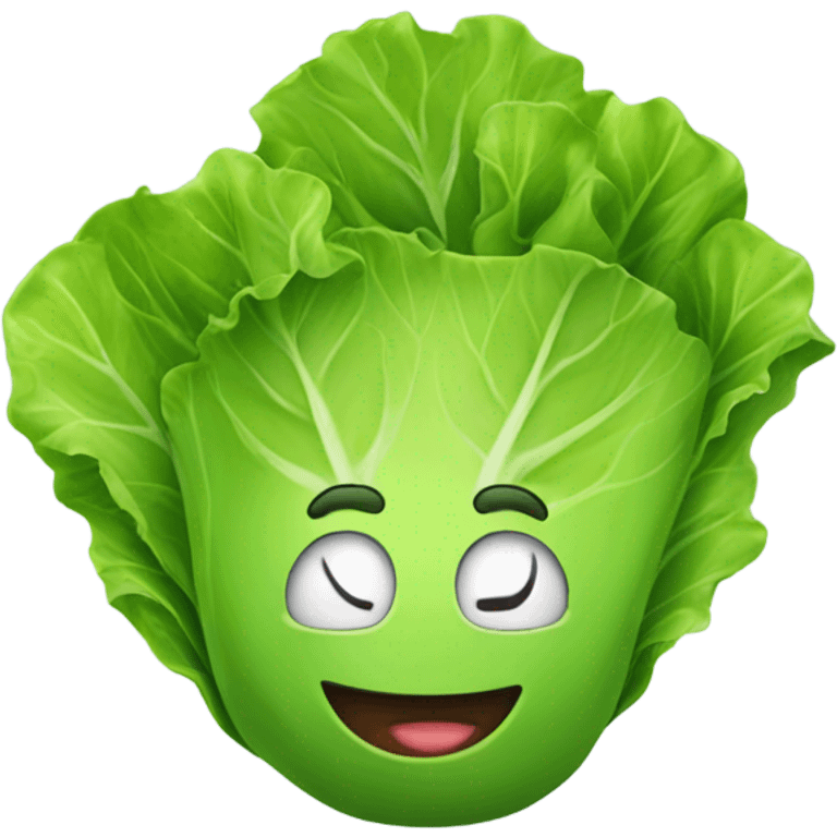 lettuce with happy face emoji