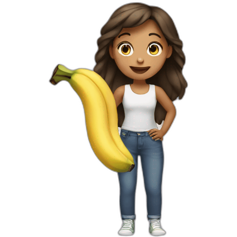 girl holding a banana emoji