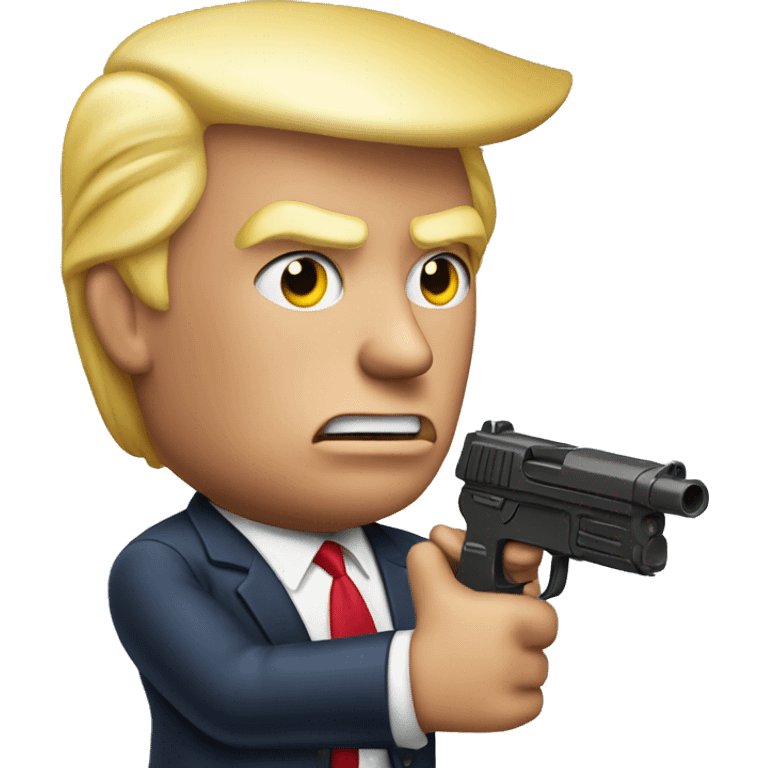 Donald Trump with toy gun emoji