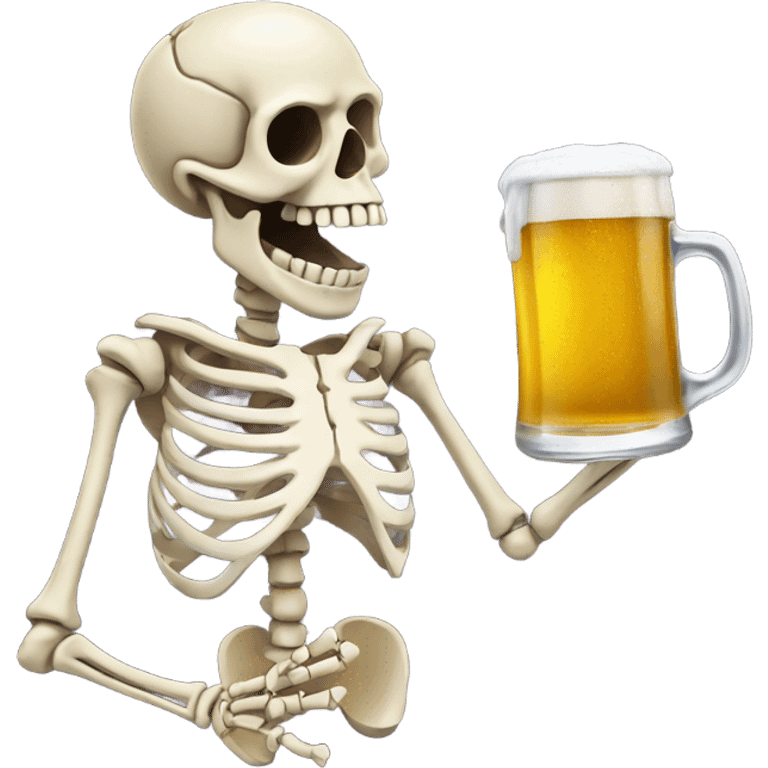 Skeleton with a beer emoji