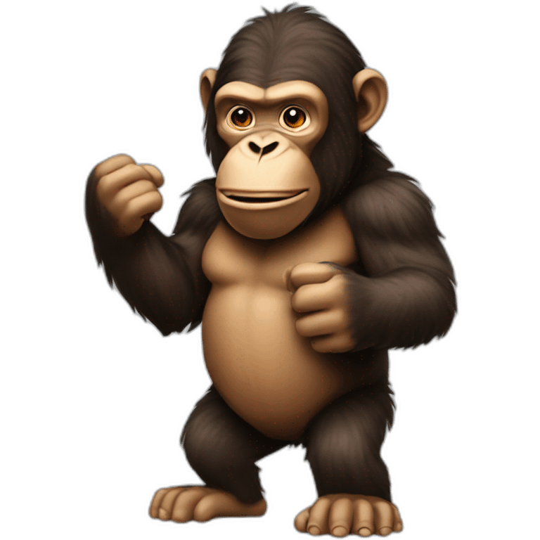 Ape with big Thing in hand emoji