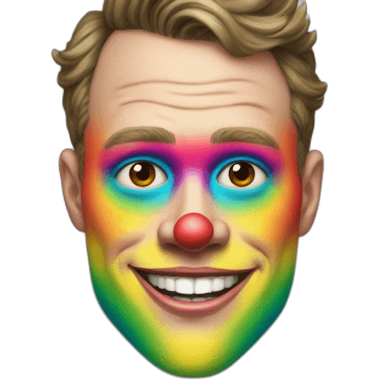 Jonathan Toews as a rainbow circus clown emoji