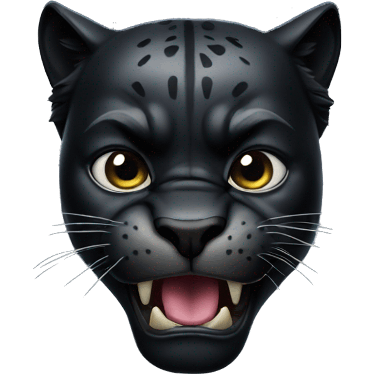 Black panther animal, full body, angry  emoji