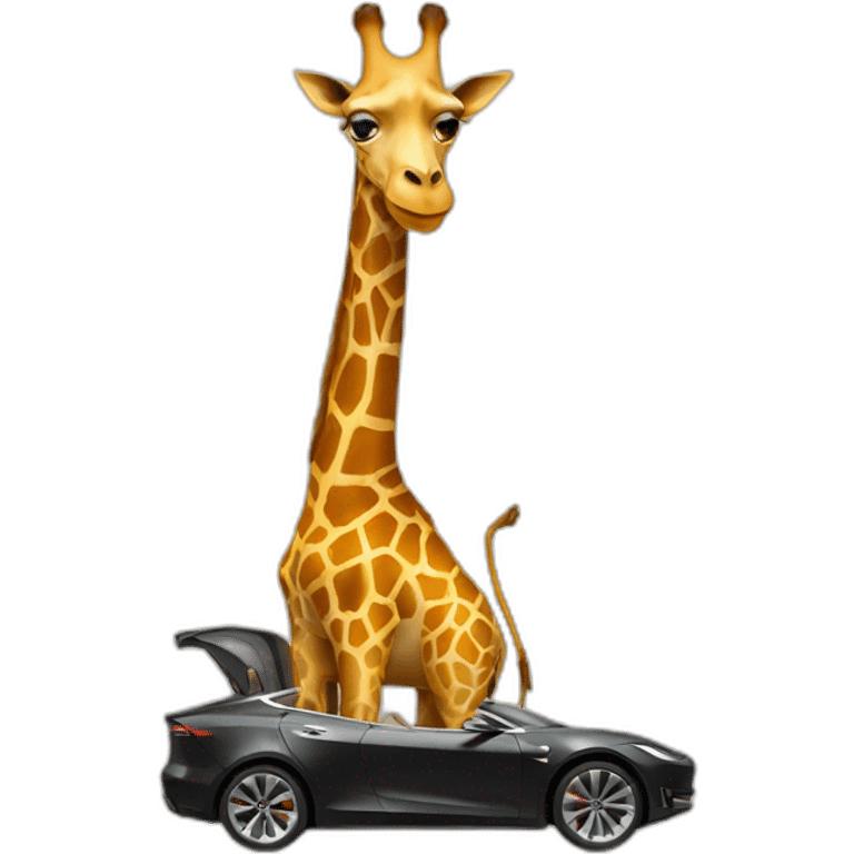 giraffe riding tesla emoji