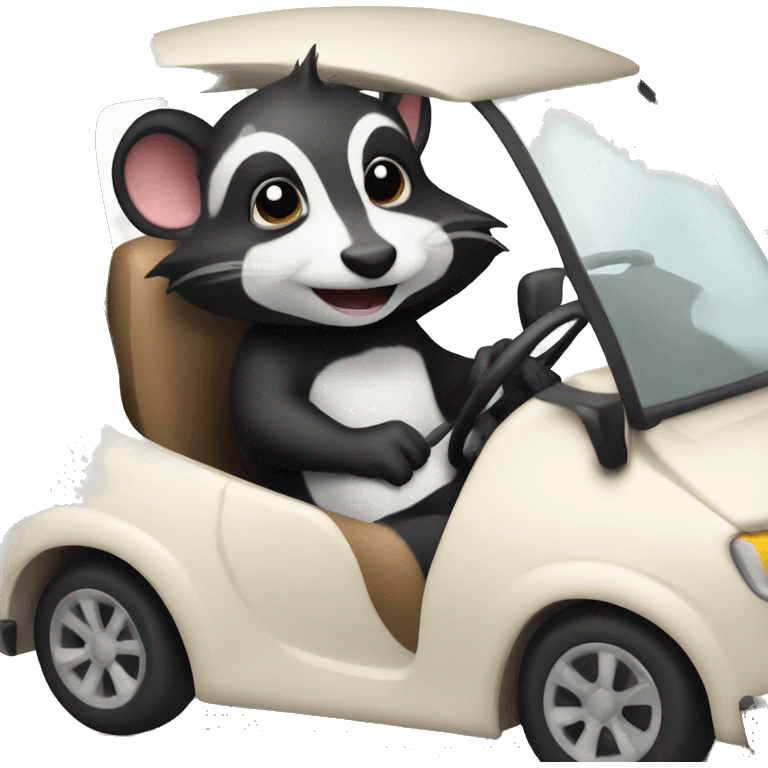 Skunks driving a car emoji