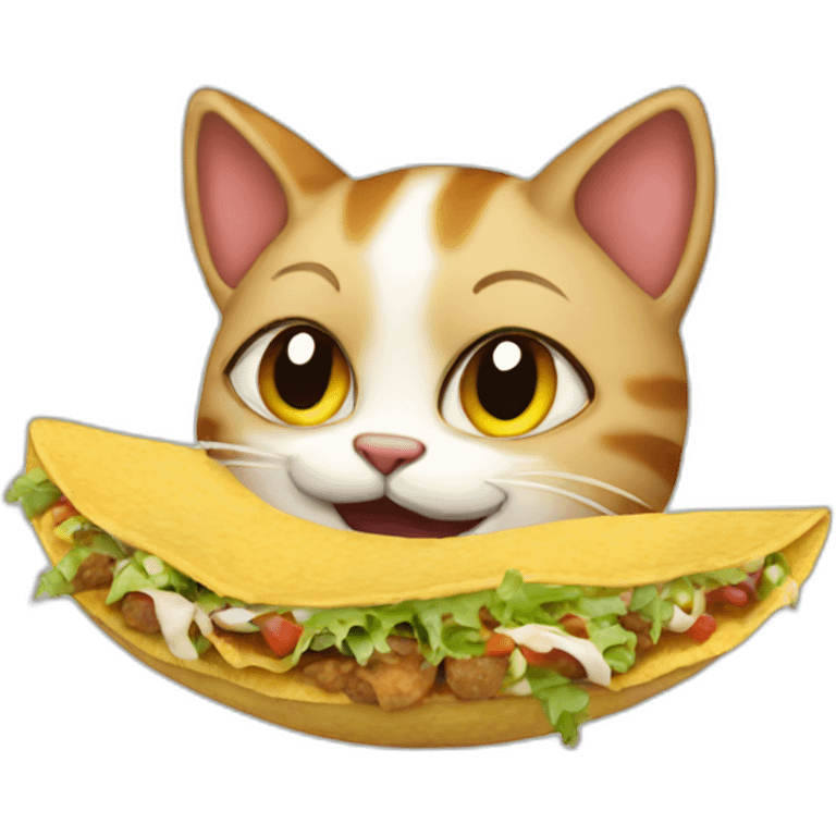 Cat eating tacos emoji