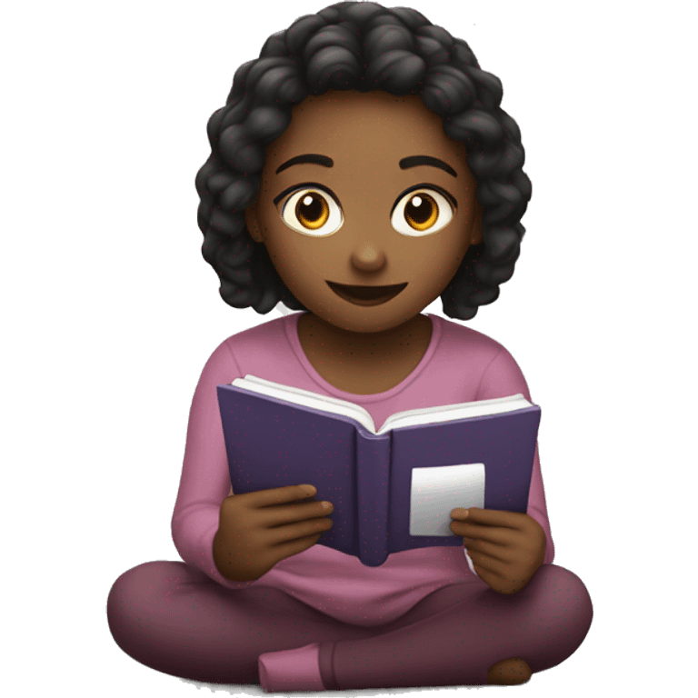 A girl reading a kindle emoji