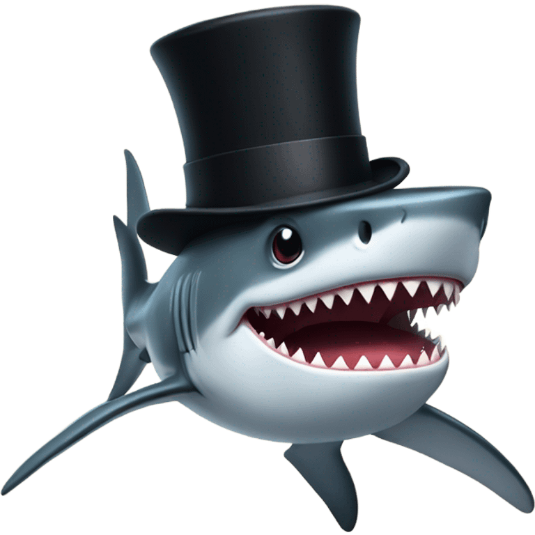 Shark with a top hat emoji