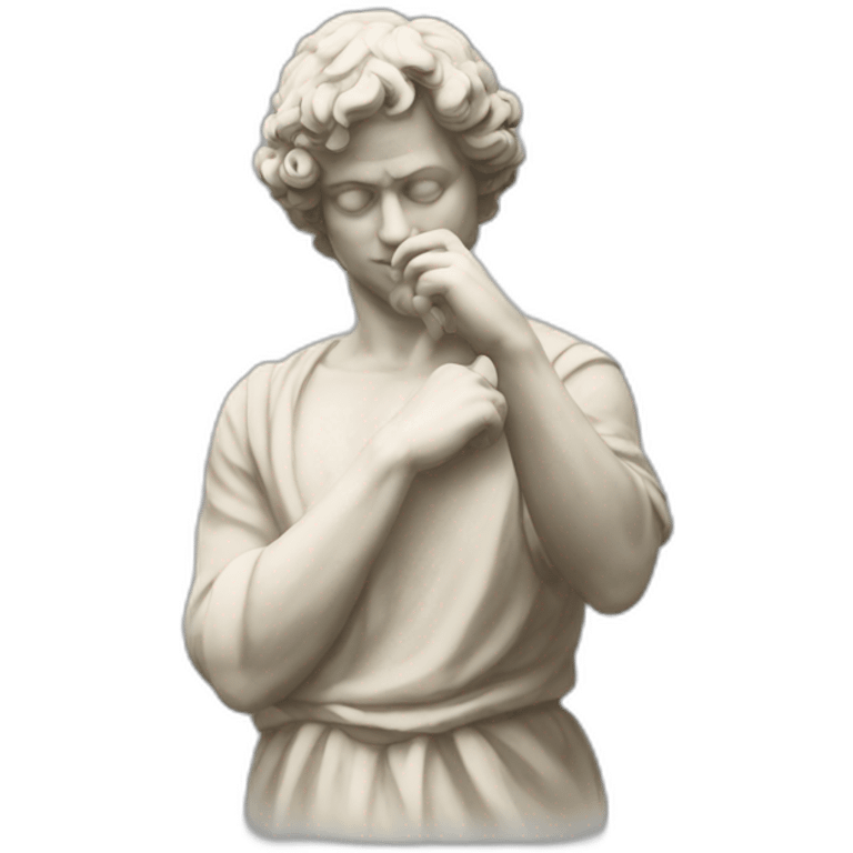 italian statue doing pinched fingers italian gesture emoji