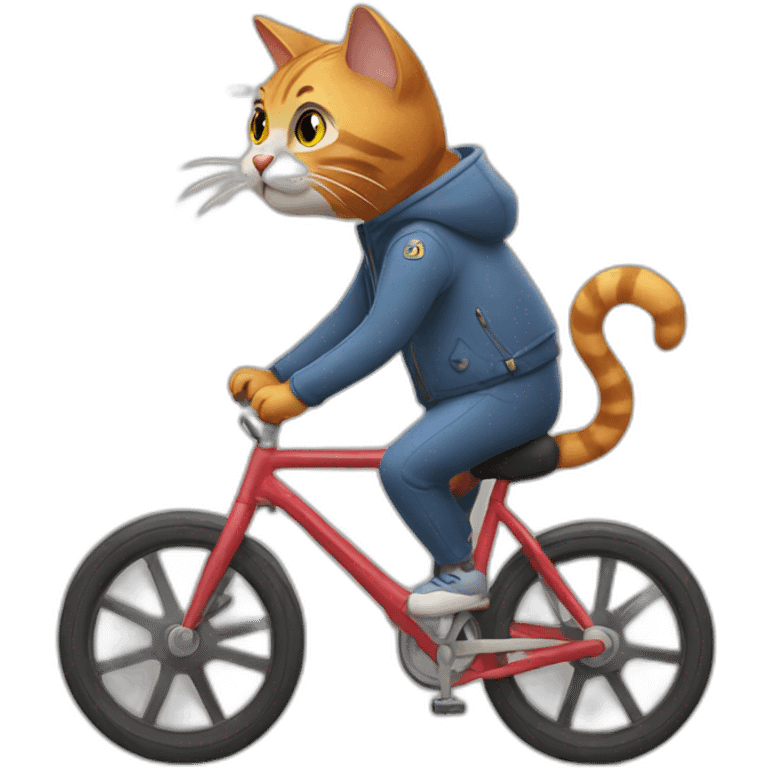 Cat riding cycle emoji