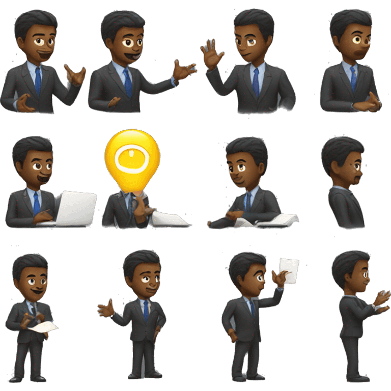 professional black man presenting idea emoji