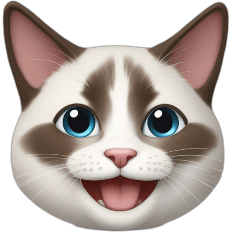 Snowshoe cat smile emoji