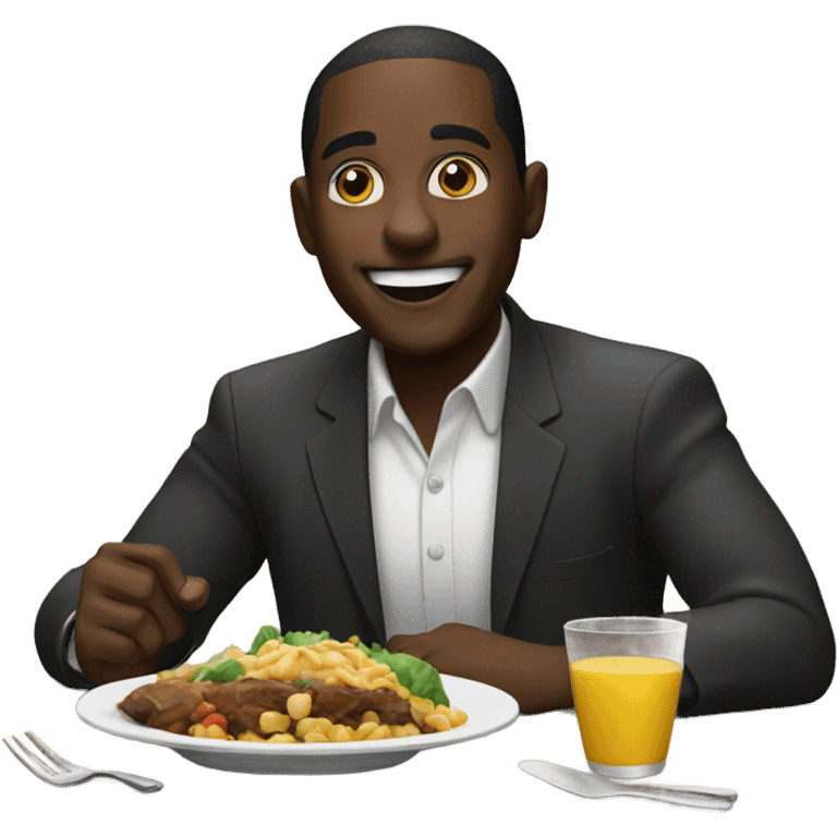 black guy eating  emoji