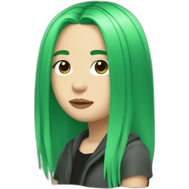 Billie eilish green hair emoji