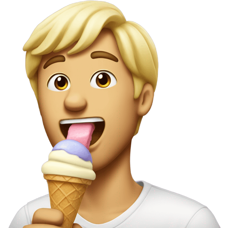 Guy licking ice cream emoji